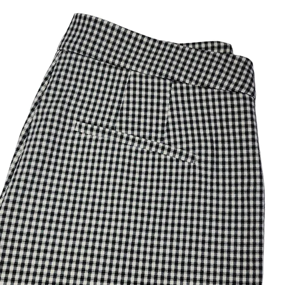 Nicole Miller Womens Pants Black And White Plaid High Waisted Split Leg Size 8 - Picture 10 of 15